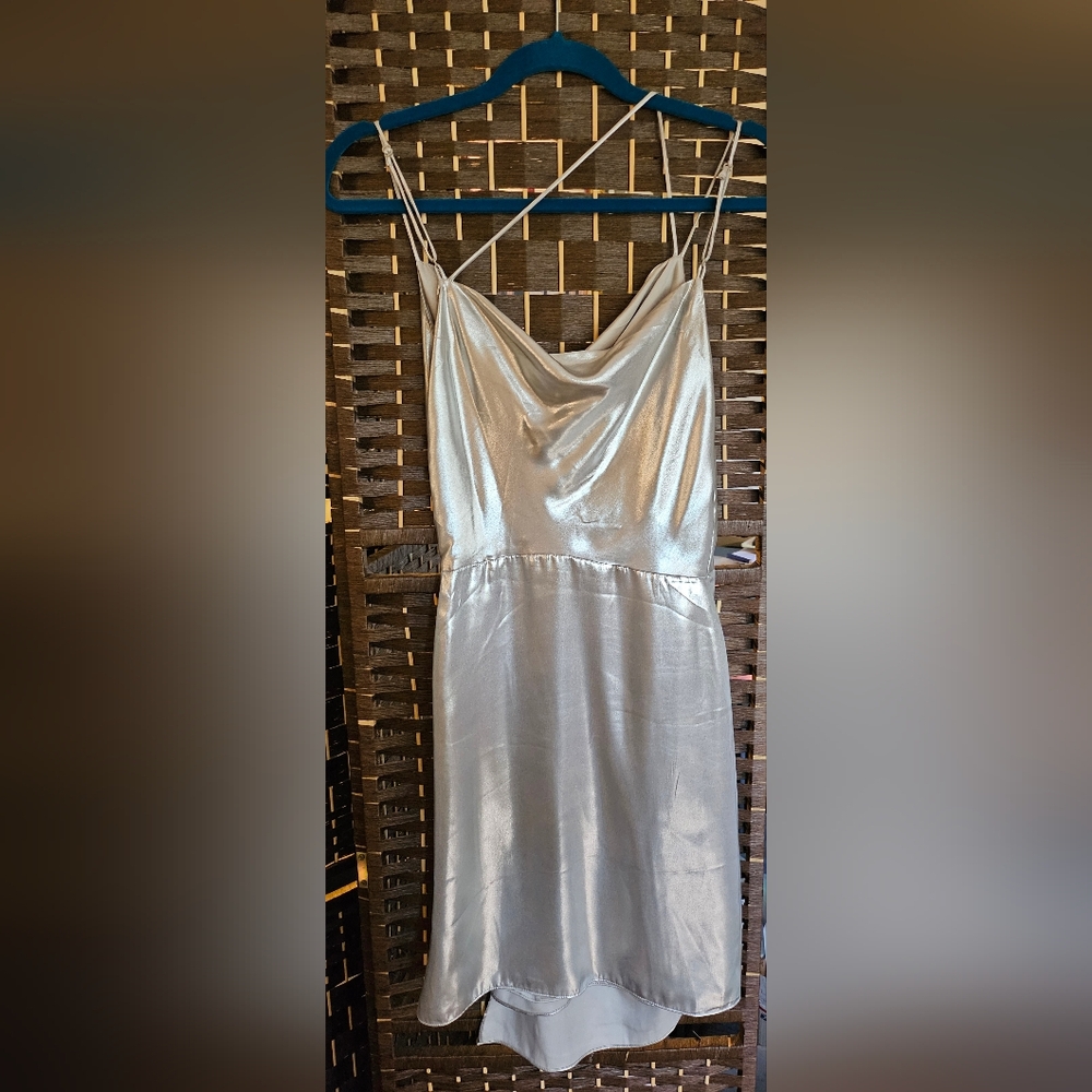 NWT H&M Shiny Silver Dress